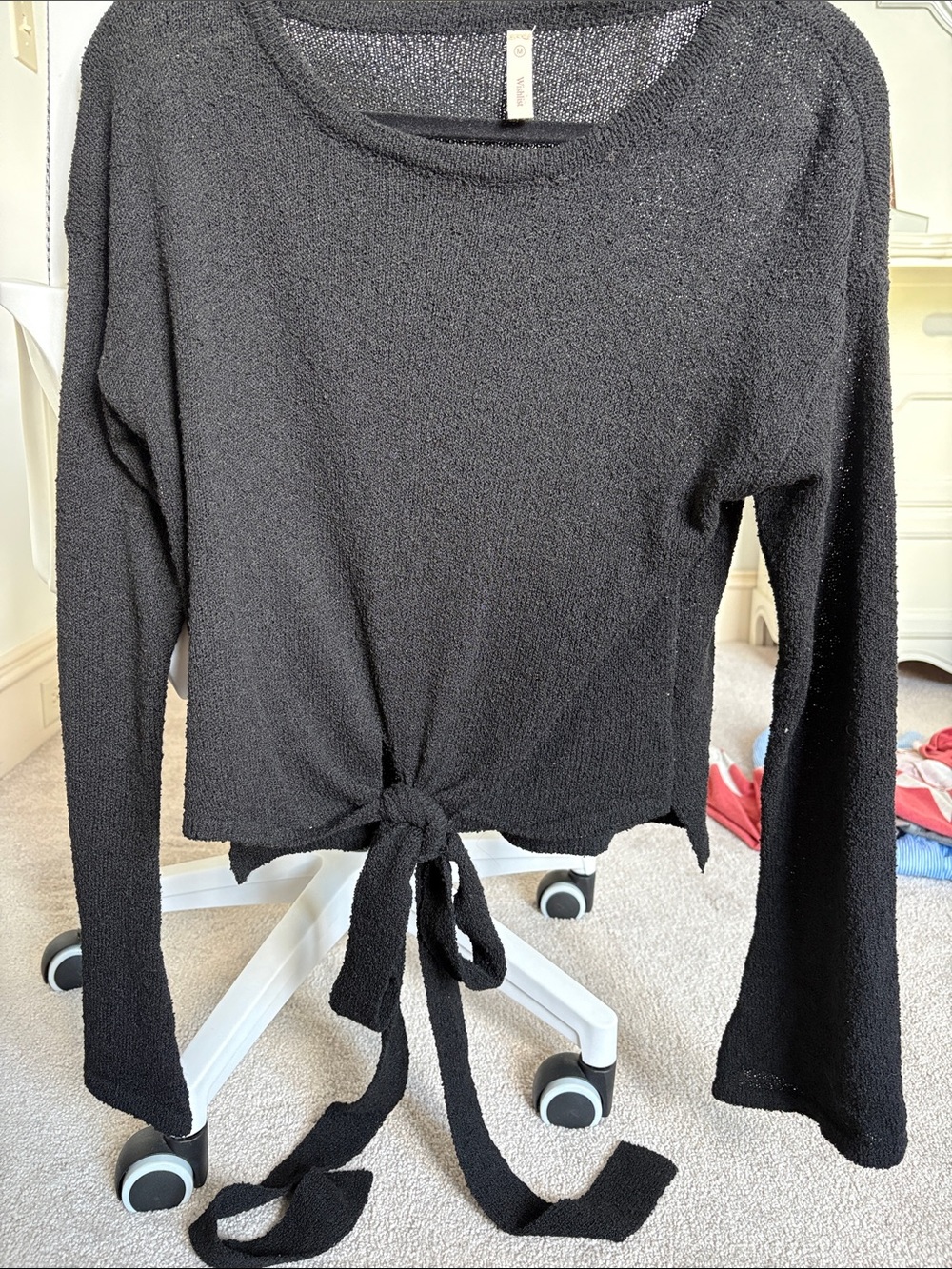 Wishlist Black Knit Tie-Front Sweater